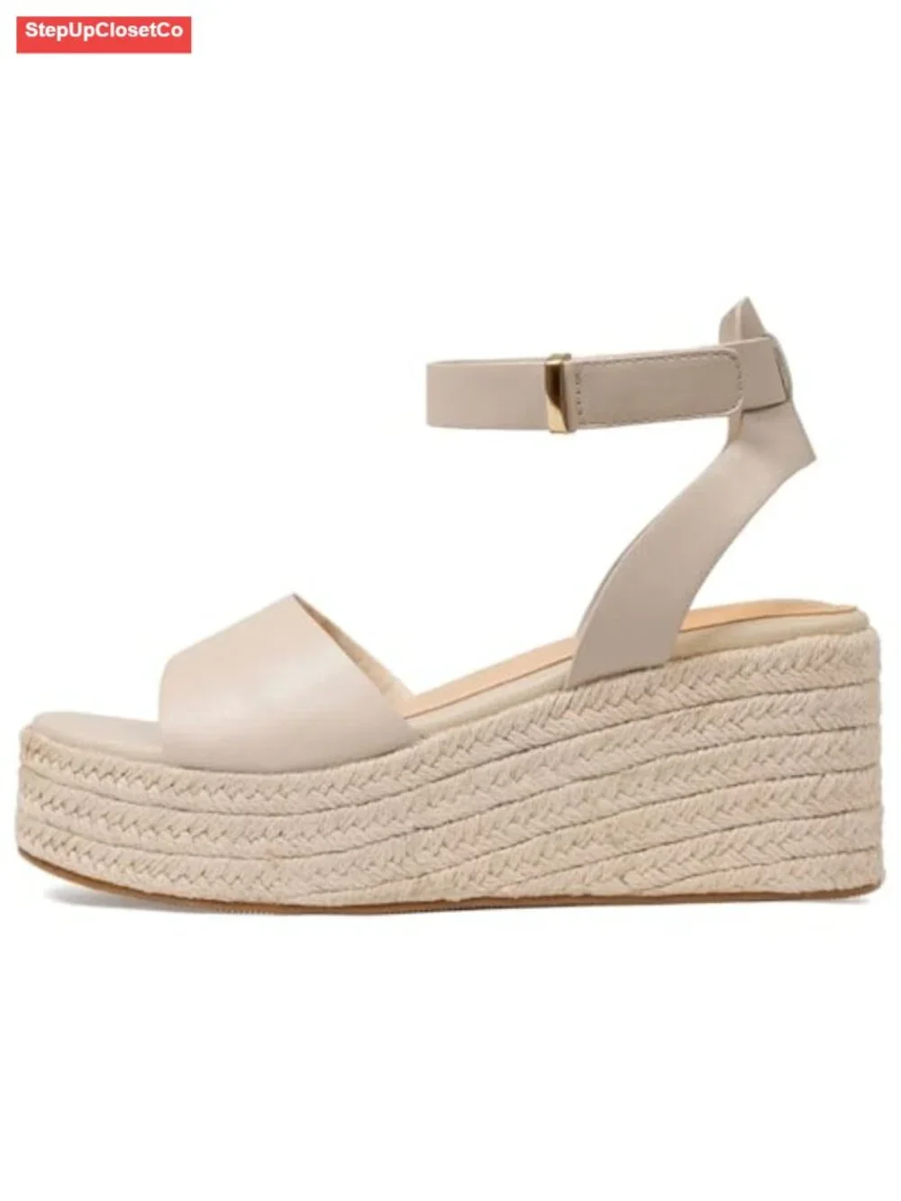 Platform Wedge Sandals Espadrille Slip-On Open Toe Braided Jute Sole 3in Heel